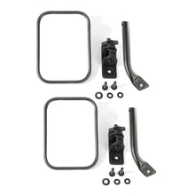 Load image into Gallery viewer, RUGGED RIDGE 11025.22 Stubby Trail Mirror Rect angular Pair Text Black
