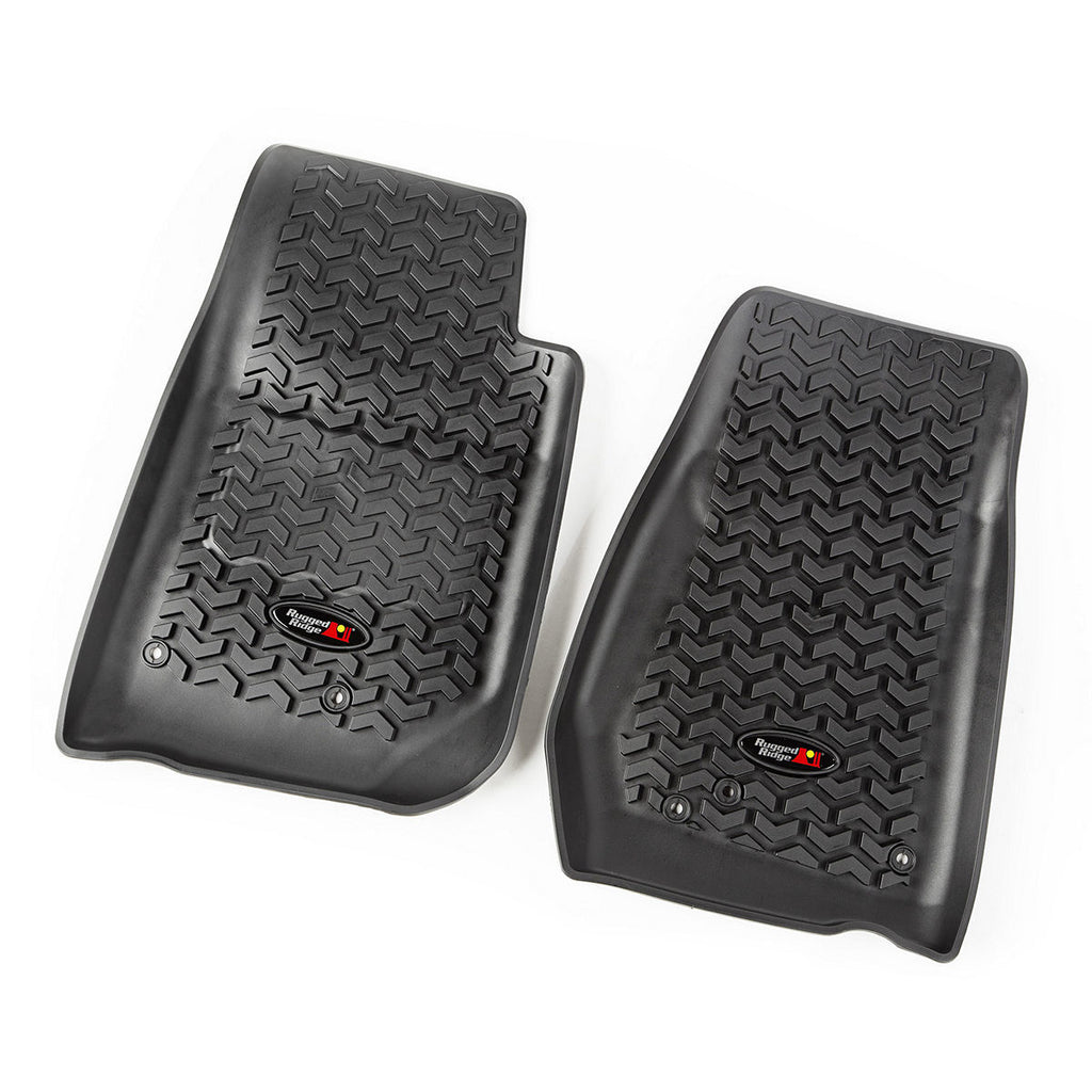 RUGGED RIDGE 12920.03 Floor Liners Front Black 14-18 Jeep Wrangler