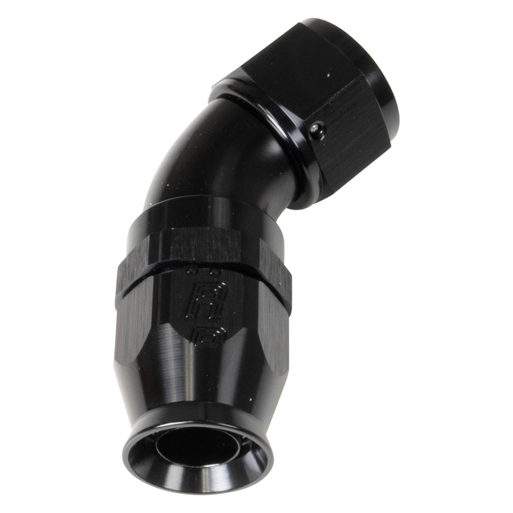 RUSSELL 550533 Russell 550533 6AN 45-Degree Pro PTFE Hose End Fitting - Black Anodized Aluminum