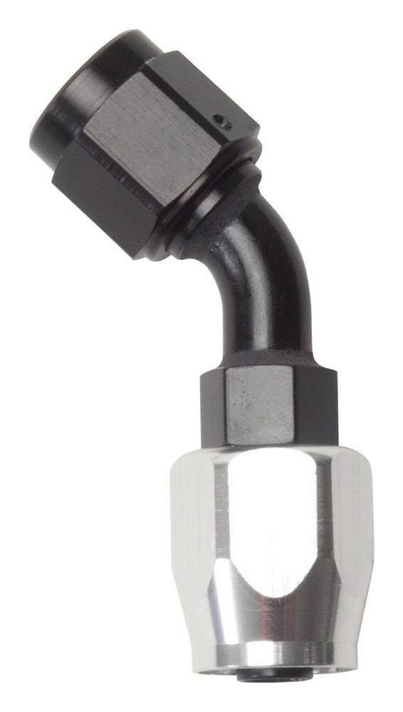 RUSSELL 610085 Russell #4 45 Degree Full Flow Hose End Fitting - Black Anodized Aluminum