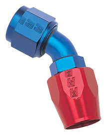 RUSSELL 610120 Russell 610120 12AN 45-Degree Full Flow Hose End Fitting, Aluminum, Blue/Red Anodized