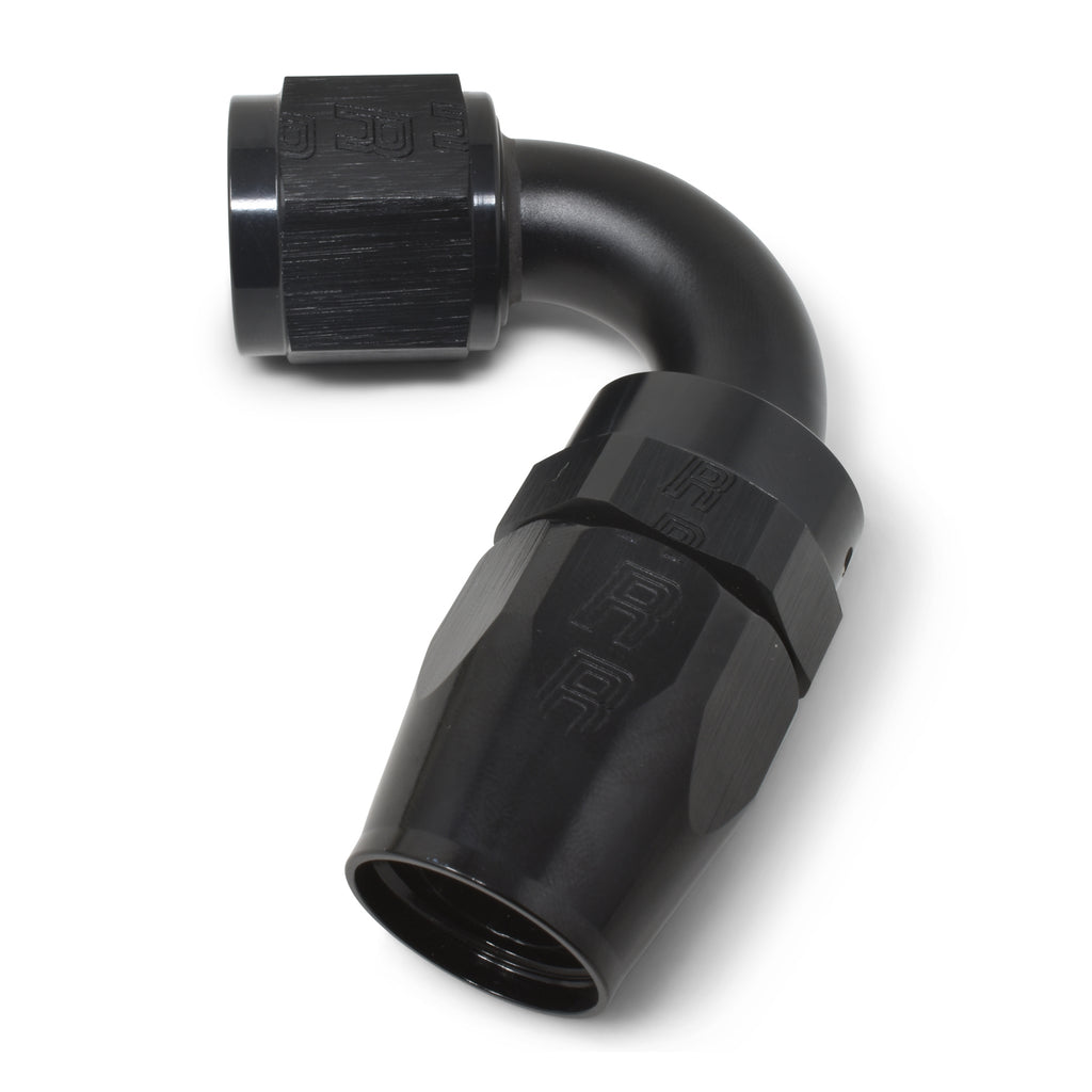 RUSSELL 613405 Russell 613405 ProClassic 6AN Swivel Hose End Fitting with 120-Degree Bend, Black Anodized Aluminum