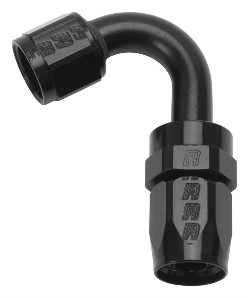 RUSSELL 613415 Russell 613415 8AN 120-Degree Hose End Fitting with Swivel, Aluminum, Black Anodized