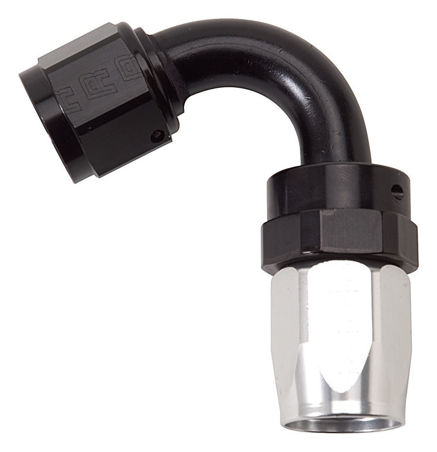 RUSSELL 613423 Russell 613423 10AN 120-Degree Swivel Hose End Fitting in Black/Clear Anodized Aluminum