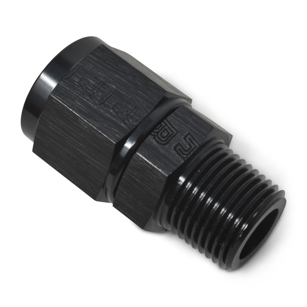RUSSELL 614225 Russell 614225 6AN Female Swivel to 3/8 in NPT Male Aluminum Adapter Fitting, Black Anodized