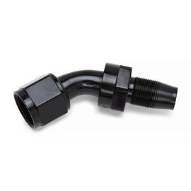 RUSSELL 615093 Russell 615093 6AN Full Flow 45-Degree Hose End Fitting - Reusable Aluminum Swivel with Black and Silver Anodized Finish