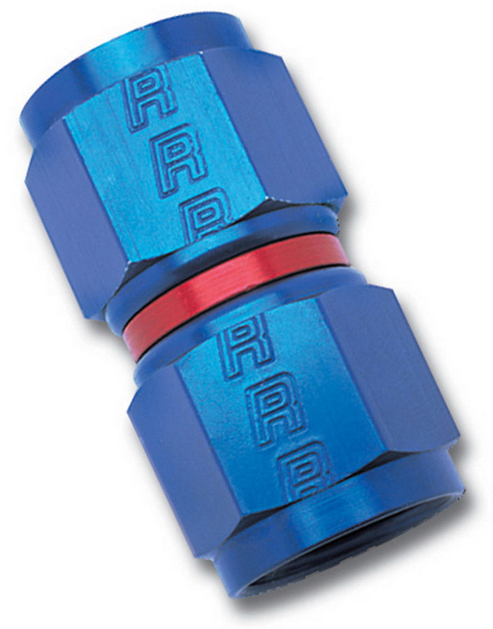 RUSSELL 640000 Russell 640000 6AN Female Swivel Coupler Fitting - Aluminum, Blue/Red Anodized