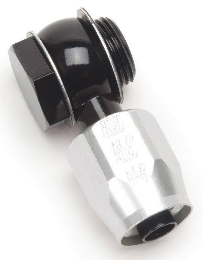 RUSSELL 640273 Russell P/C #6 Carter Banjo Carb Fitting - Aluminum, Black and Silver Anodized, 6 AN Male to 5/8-20 Banjo Connection