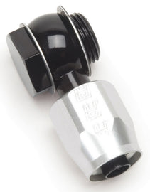 RUSSELL 640273 Russell P/C #6 Carter Banjo Carb Fitting - Aluminum, Black and Silver Anodized, 6 AN Male to 5/8-20 Banjo Connection