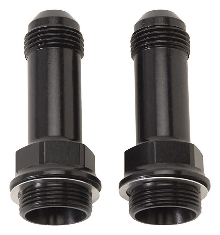 RUSSELL 640363 Russell 640363 Carburetor Inlet Fitting Pair - 6 AN to 7/8-20 Male Aluminum, Black Anodized