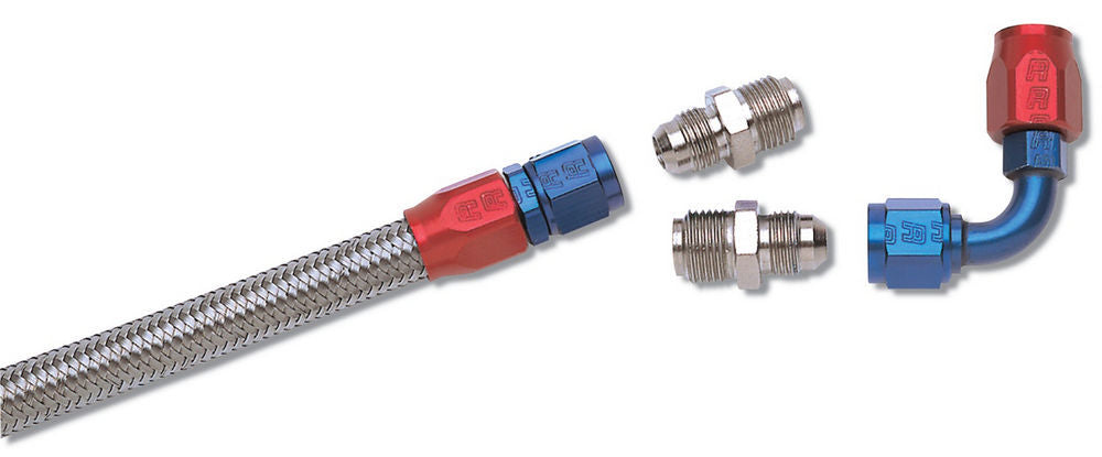 RUSSELL 641020 Russell Fuel Line Kit with Stainless Braided Hose and AN Fittings for Quadrajet Carburetors