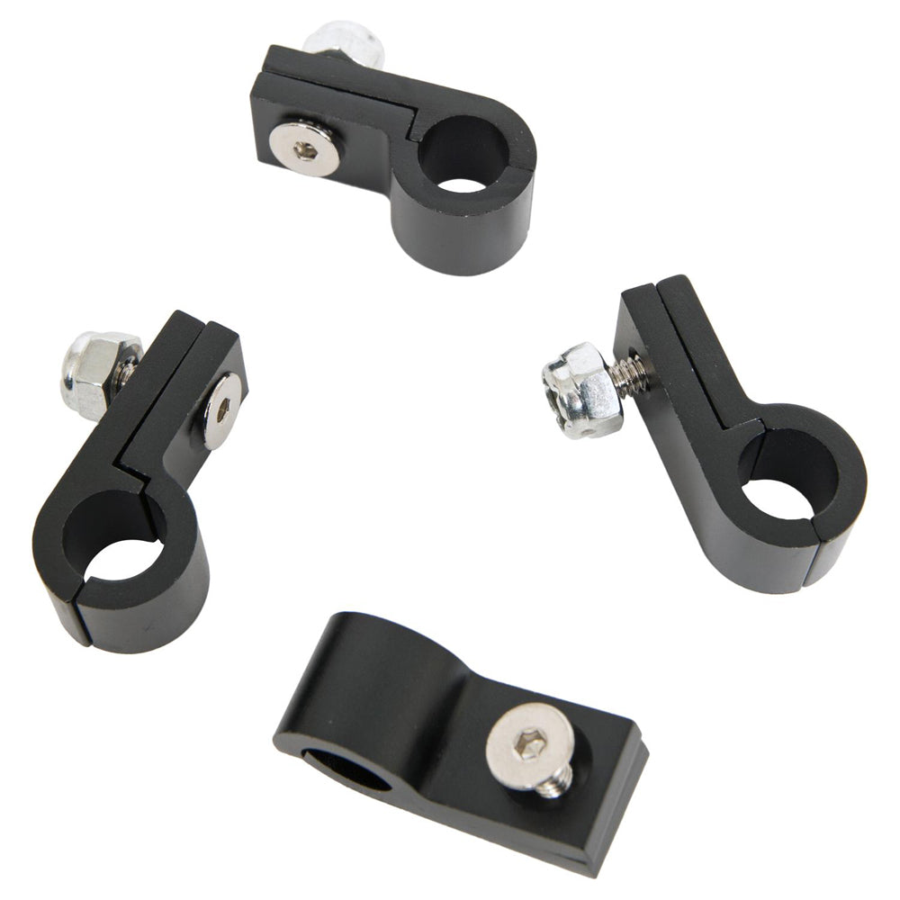 RUSSELL 654253 Russell Line Clamp 6AN Tubing Set - Aluminum, Black Anodized, 0.375 inch ID – Pack of 4
