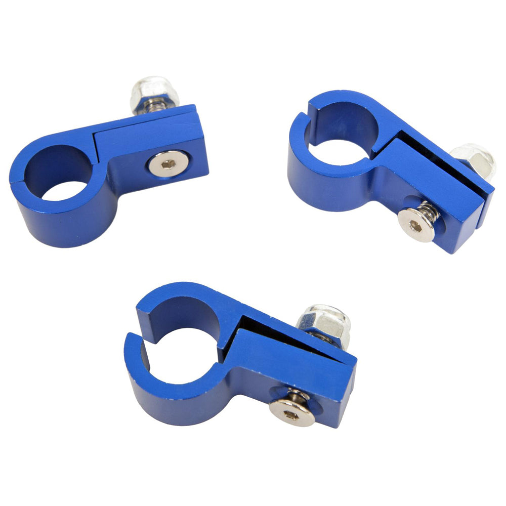 RUSSELL 654262 Russell Line Clamp Set - 2-Piece Blue Anodized Aluminum 6 AN ID for #8 Tubing