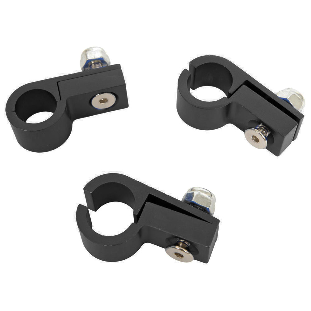 RUSSELL 654263 Russell Line Clamp 8AN Tubing Set of 3 - 0.5 Inch ID Aluminum Black Anodized