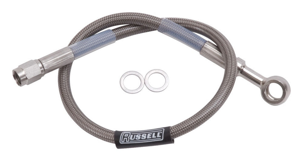 RUSSELL 657080 Russell 657080 10mm Banjo 3/8 Inch Steel Brake Line with 3AN Fittings - 30 Inches