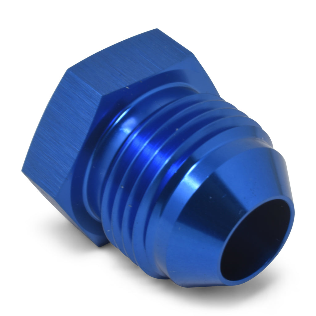 RUSSELL 660200 Russell 660200 8AN Flare Plug Adapter Blue Aluminum
