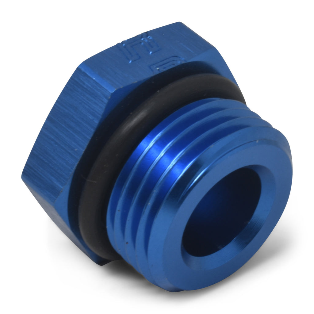 RUSSELL 660270 Russell 660270 6AN Aluminum Hex Head Plug with O-Ring, Blue Anodized