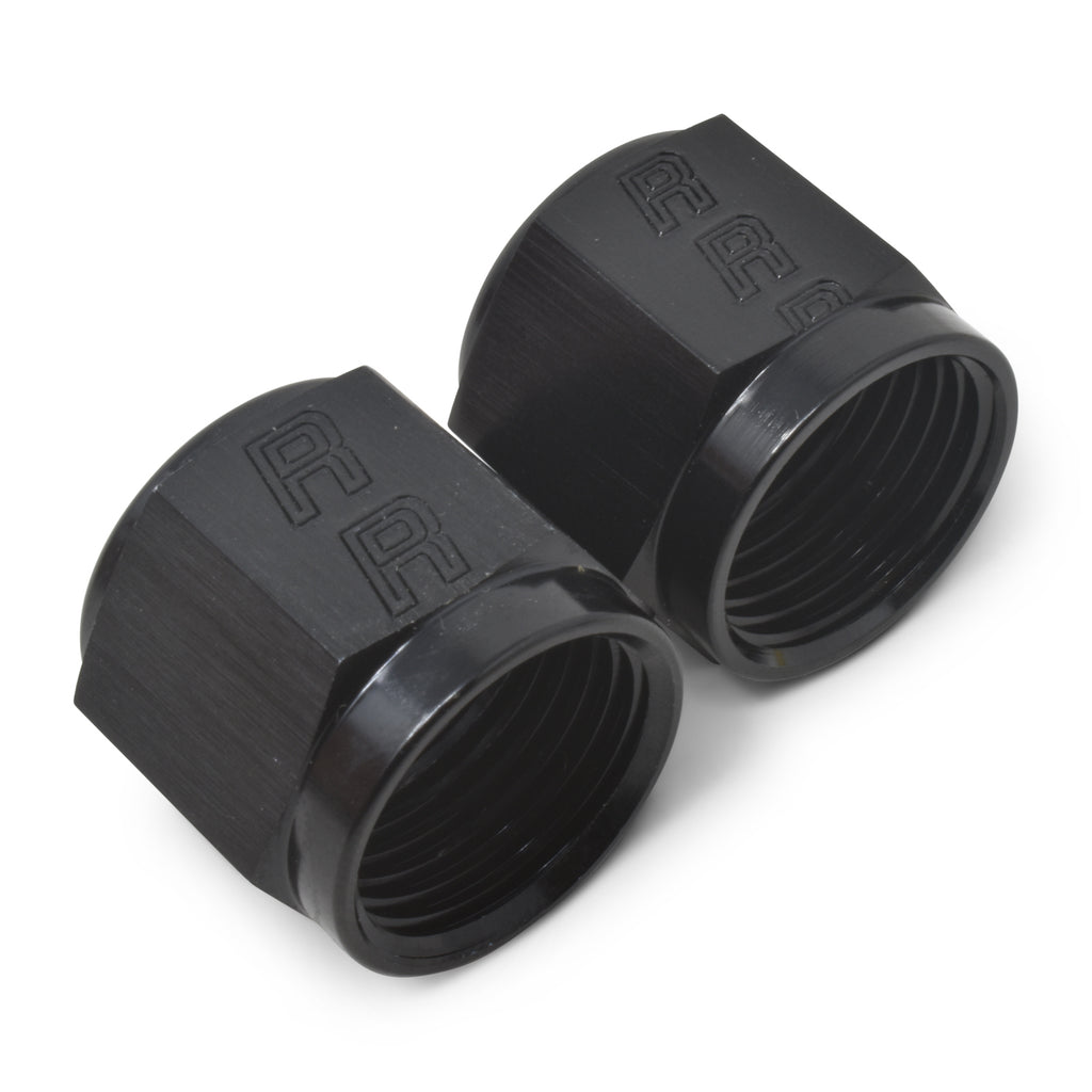 RUSSELL 660563 Russell 660563 4AN to 1/4 inch Tube Nut Set of 6 - Black Anodized Aluminum Fittings
