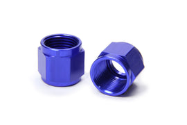 RUSSELL 660580 Russell #8 Aluminum Tube Nut Pair – 1/2 Inch Tube, Blue Anodized AN Fitting