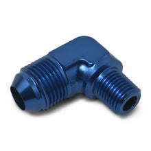 Load image into Gallery viewer, RUSSELL 660880 Russell 660880 10AN to 1/2 Inch NPT 90 Degree Aluminum Adapter - Blue Anodized