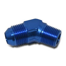 Load image into Gallery viewer, RUSSELL 660960 Russell 660960 8AN 45-Degree Aluminum Adapter Fitting with 3/8 Inch NPT Male Connection, Blue Anodized