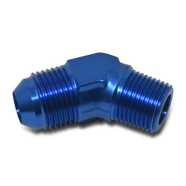 RUSSELL 660960 Russell 660960 8AN 45-Degree Aluminum Adapter Fitting with 3/8 Inch NPT Male Connection, Blue Anodized