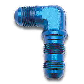 RUSSELL 661250 Russell 661250 6AN 90-Degree Bulkhead Fitting with Blue Anodized Aluminum