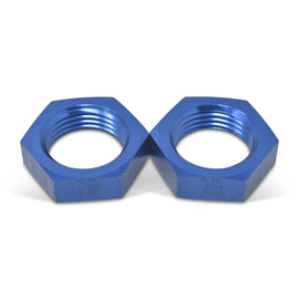 RUSSELL 661890 Russell 661890 6AN Bulkhead Nut Pair - Blue Anodized Aluminum for Automotive and Racing Applications