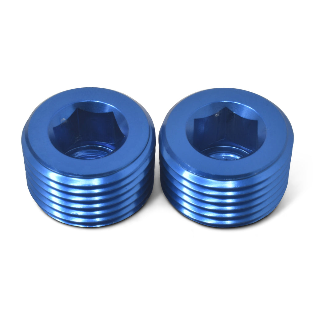 RUSSELL 662030 Russell 662030 1/8 Inch NPT Allen Head Aluminum Pipe Plugs - Blue Anodized, Pack of 2