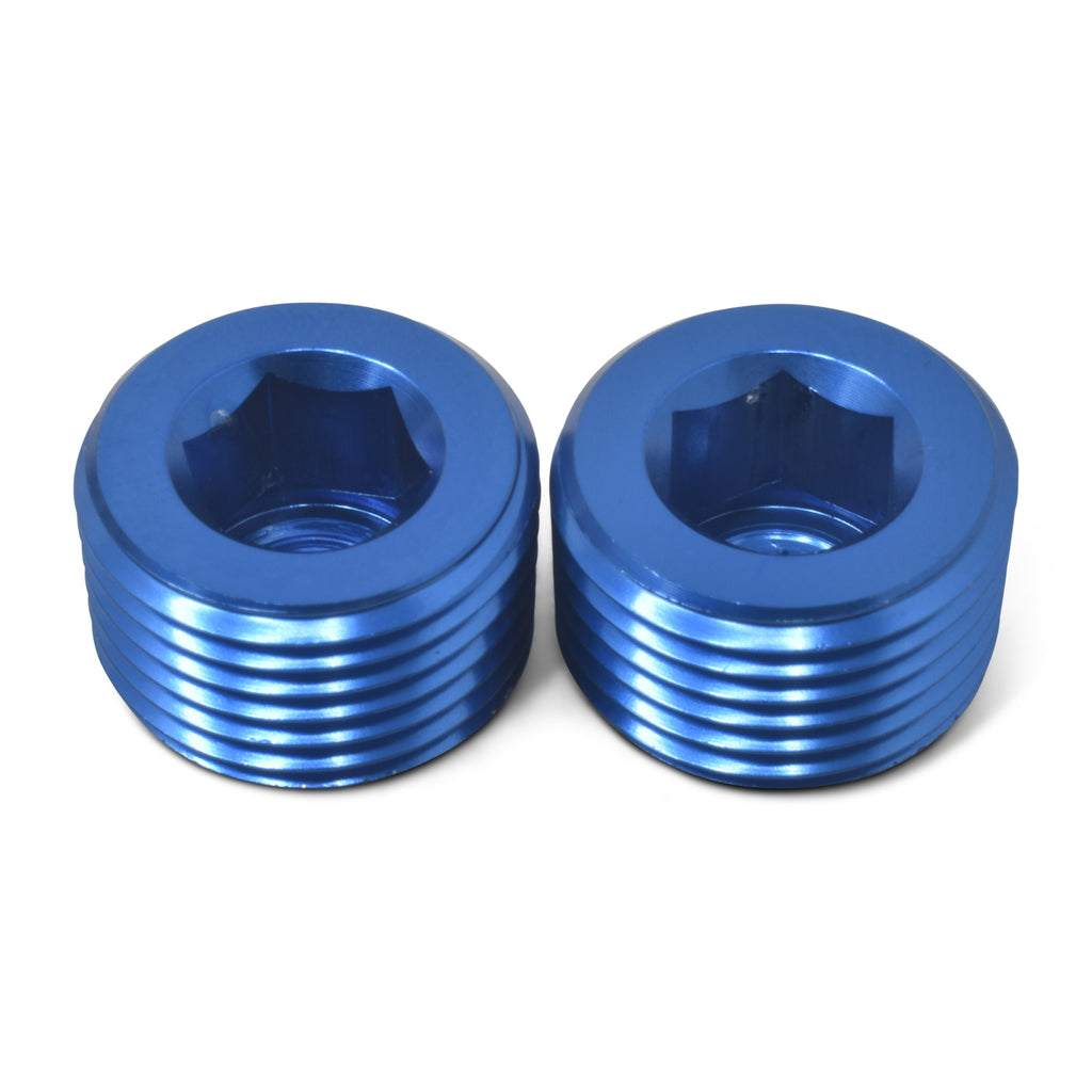RUSSELL 662070 Russell 662070 3/4 Inch Aluminum Allen Pipe Plugs - Blue Anodized, Pack of 2