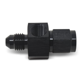 RUSSELL 670293 Russell 4AN Female to Male Fitting with 1/8 Inch Gauge Port, Black