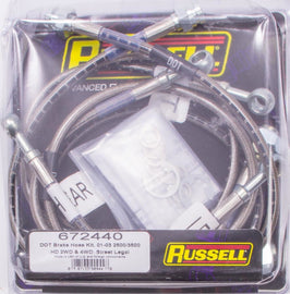 RUSSELL 672440 S/S Brake Line Kit 01-06 GM HD Trucks