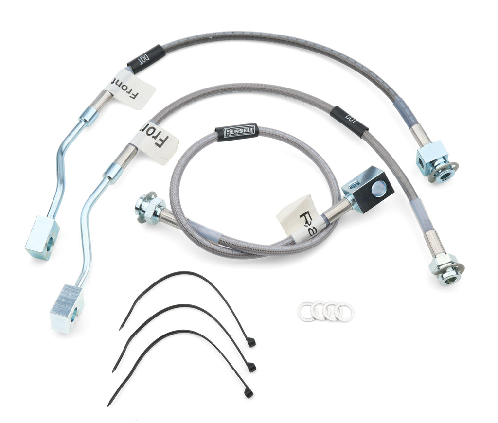 RUSSELL 693220 Russell Brake Hose Kit for Ford F-150 (1992-1996) – Braided Stainless DOT Approved Front Disc and Rear Drum
