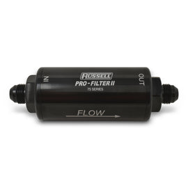 RUSSELL 750601 Russell 6AN 10 Micron Gas Filter with Male In/Out Connectors - Black