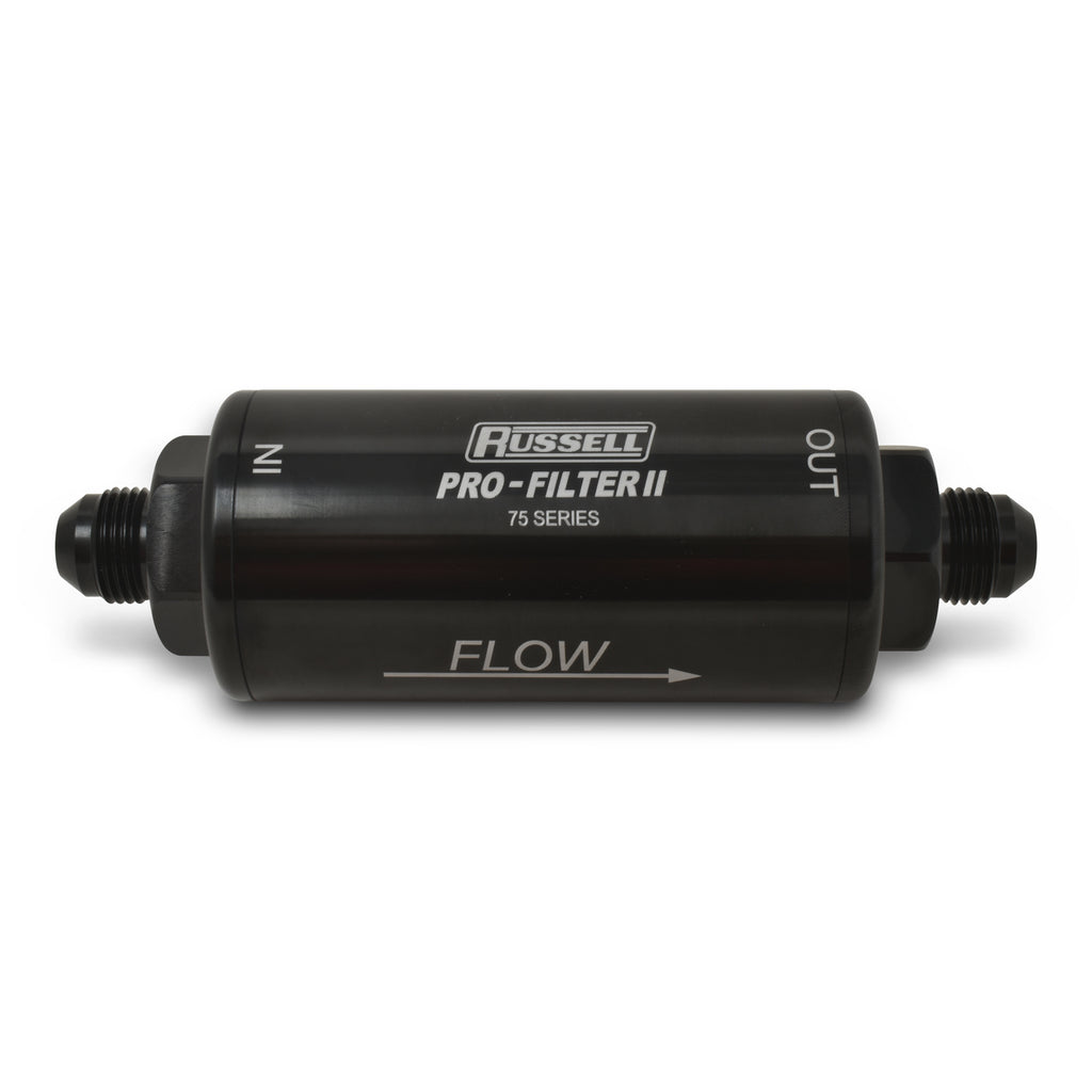 RUSSELL 750801 Russell 750801 8AN 10 Micron Gas Filter with Male In/Out Fittings