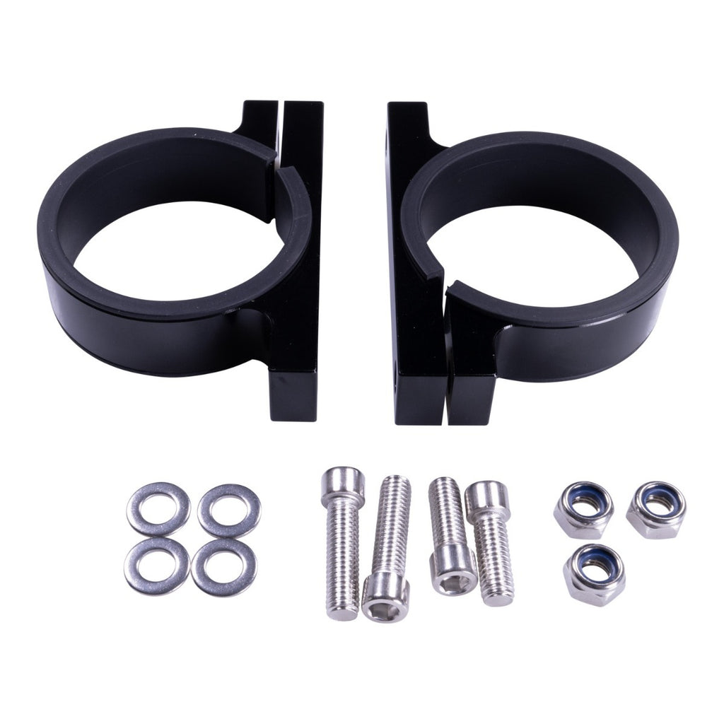 RUSSELL 755200 Russell 755200 Pro Billet 2 75 Series Fuel Filter Clamps, 2-Inch ID, Black Anodized Aluminum, Pair