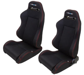 NRG INNOVATION RSC-200L/R Seat Type-R  Reclinable Black Cloth w/Red Stitch