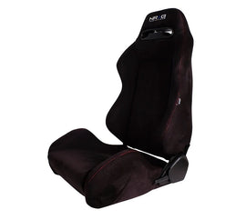 NRG INNOVATION RSC-220L/R Seat Type-R  Reclinable Black Suede w/Red Stich