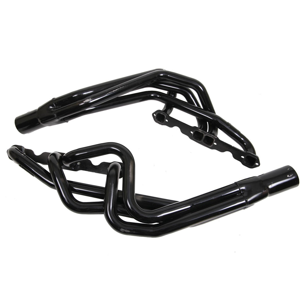 SCHOENFELD 155LV3-3 SCHOENFELD SBC Stock Header Set with 1.625 to 1.75 Inch Tubing and 3 Inch Collector