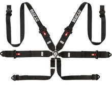 Load image into Gallery viewer, SPARCO 04818RH1NR Harness 6-Pt 3in to 2in Hans Steel Black
