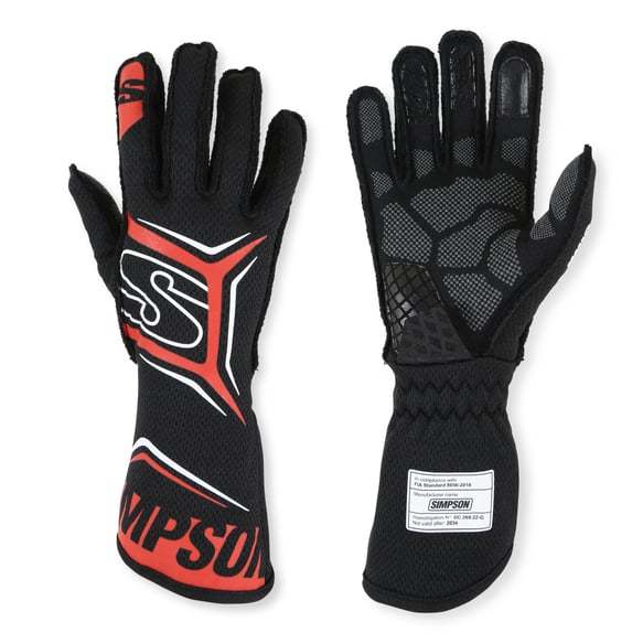 SIMPSON SAFETY MGMR Glove Magnata Medium Black / Red SFI 3.5/5