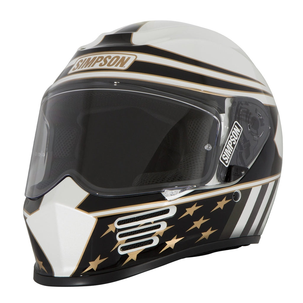 SIMPSON SAFETY SPBAM2MD SIMPSON SAFETY Speed Bandit Full Face Helmet - Americana Gold Graphics, Medium