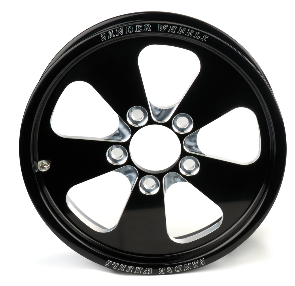 SANDER ENGINEERING 74015032247-5-BM Sander Engineering 740 Series 15 x 3.5-inch Aluminum Wheel with Machined Center and Black Anodized Lip