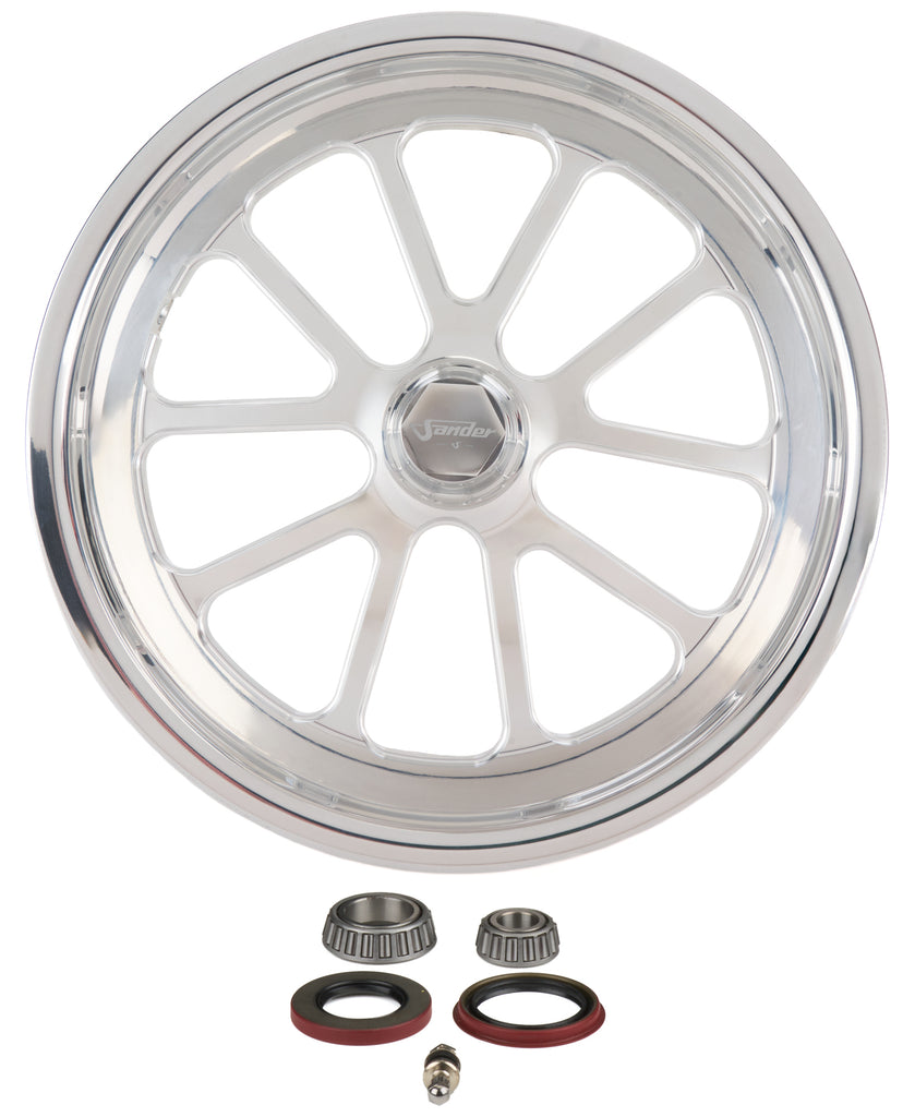 SANDER ENGINEERING 74015035S-10 Sander Engineering 740 Series 15 x 3.5 Inch Aluminum Wheel with Polished Finish