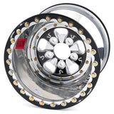 SANDER ENGINEERING 750151240IPOPH47MDBL24BM Sander Engineering 750 Series 15 x 12 Inch Aluminum Double Beadlock Wheel with Machined Center and Black Anodized Lip, Part Number 750151240IPOPH47MDBL24BM