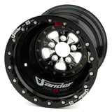 SANDER ENGINEERING 760161650IBOBP47MDBL-B Sander Engineering 760 Series 16x16 Aluminum Double Beadlock Wheel with Machined Center and Black Anodized Lip