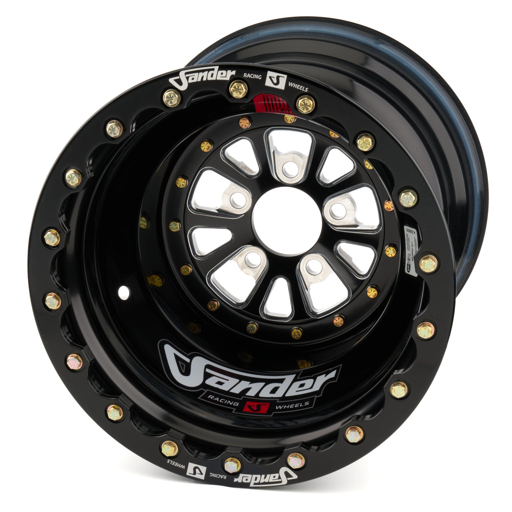 SANDER ENGINEERING 762161650IBOBS47MDBL-B Sander Engineering 762 Series 16 x 16 Inch Double Beadlock Aluminum Wheel, Part Number 762161650IBOBS47MDBL-B