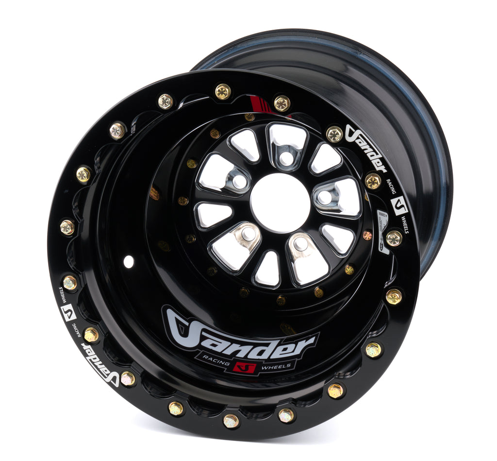 SANDER ENGINEERING 762161640IbObS47MDBL Sander Engineering 762 Series 16x16 Inch Double Beadlock Aluminum Wheel (Part #762161640IbObS47MDBL)