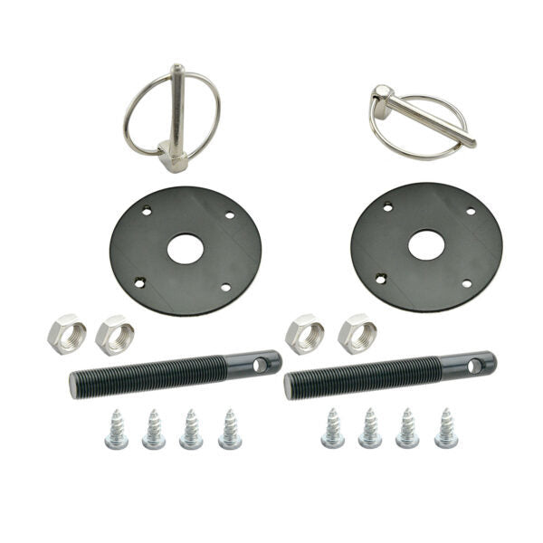 SPECIALTY PRODUCTS COMPANY 7716BK Hood Pin Kit Flip-Over Clips 1/2in Dia. Black