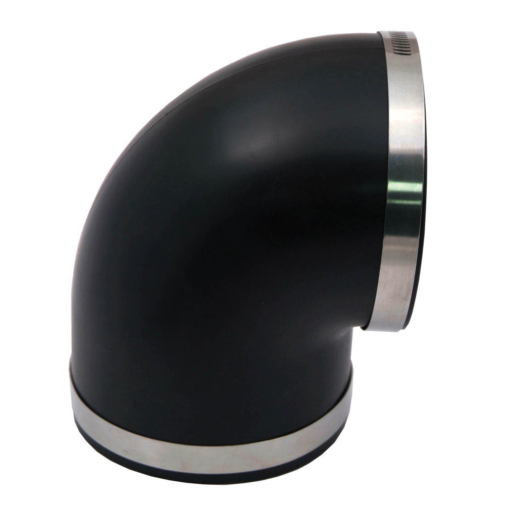 SPECTRE SPE-9781 Spectre 90 Degree Intake Elbow with Clamps - 4-inch ID Black Plastic Tubing Fitting